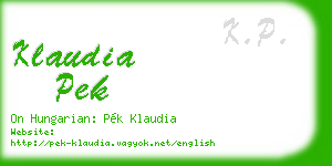 klaudia pek business card