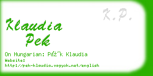 klaudia pek business card